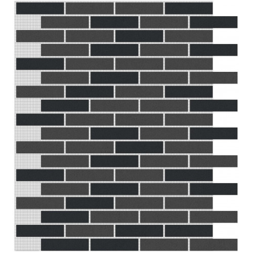 Кирпич на сетке Графит mix