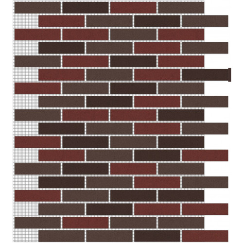 Кирпич на сетке Бургунди mix